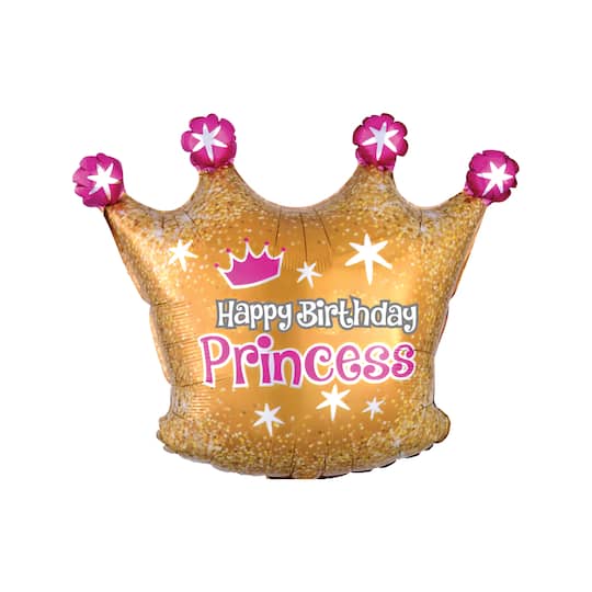 18&#x22; Happy Birthday Princess Mylar Pillow